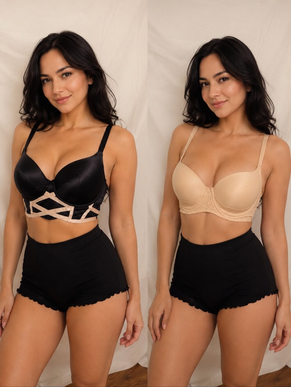 🫑 Torrid Black Bra With Pink Lace And Tan Bra Size 44B